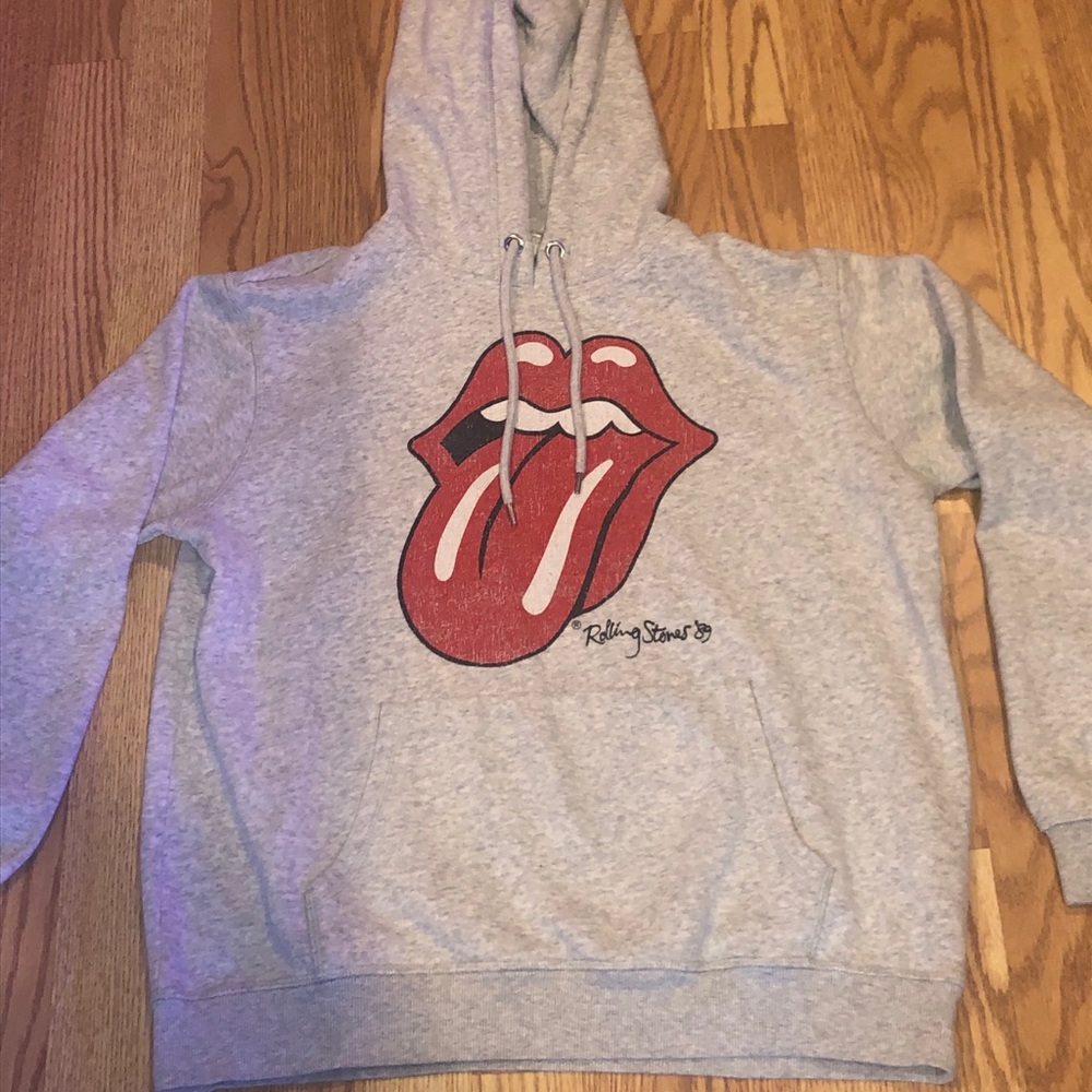 Gray Rolling Stones hoodie